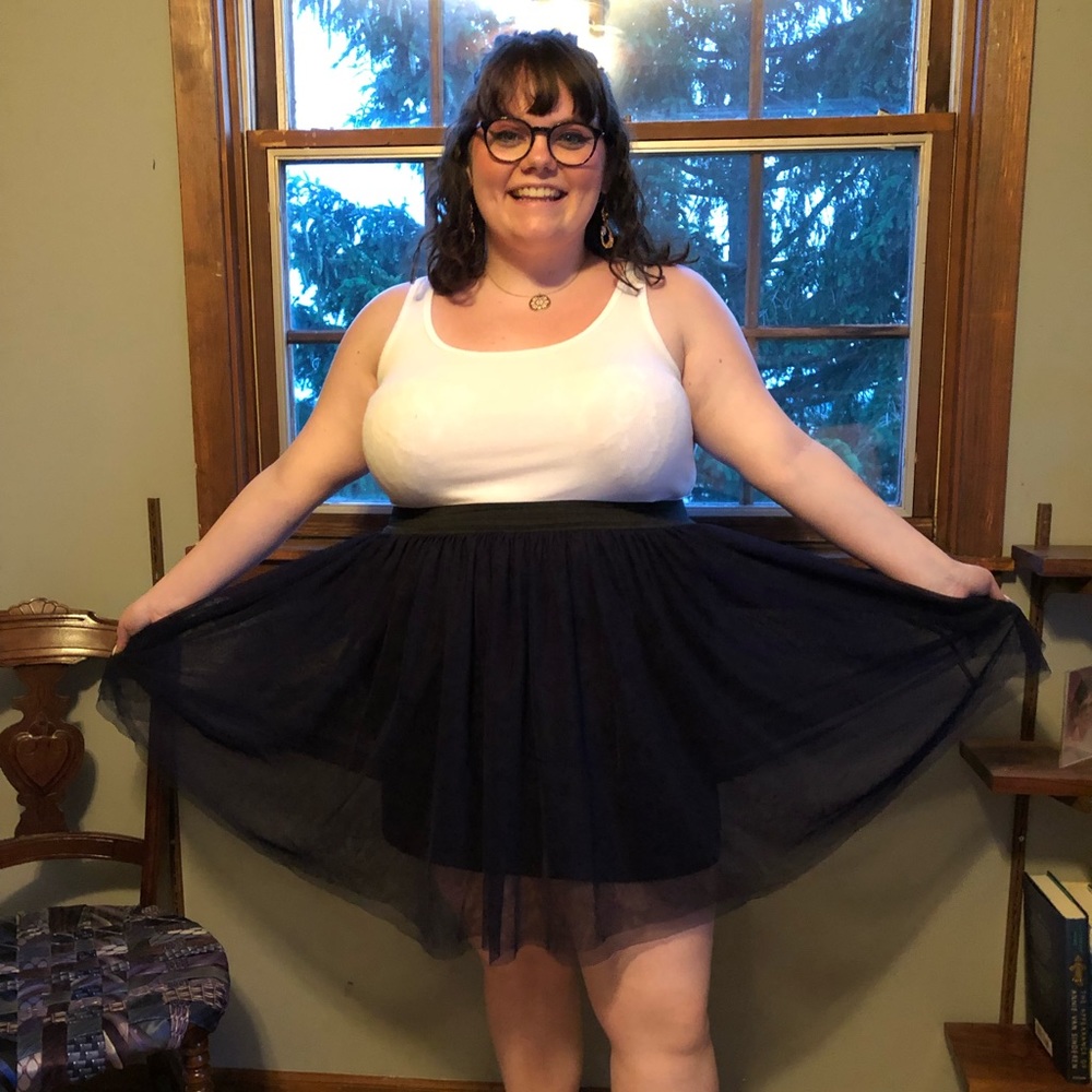 Plus Size Navy Blue Tutu Skirt